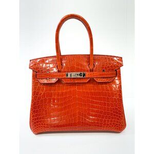 Hermès Birkin 30cm – Geranium Niloticus Crocodile – Palladium Hardware